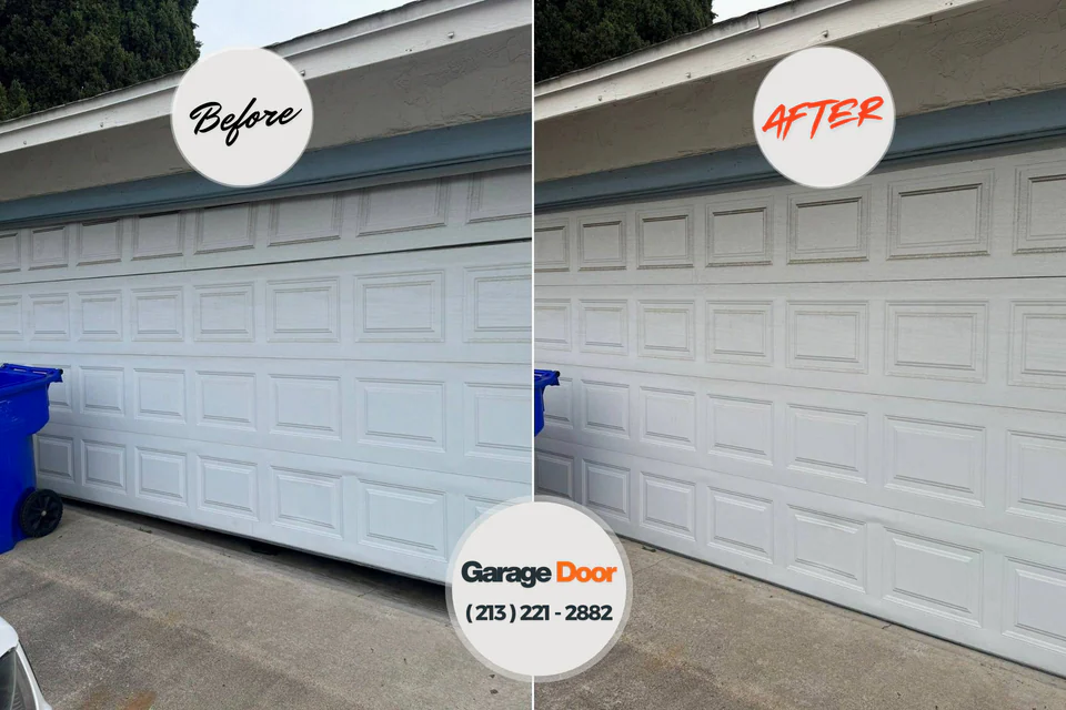 Before and after: garage door repair West Riverside McMinnville